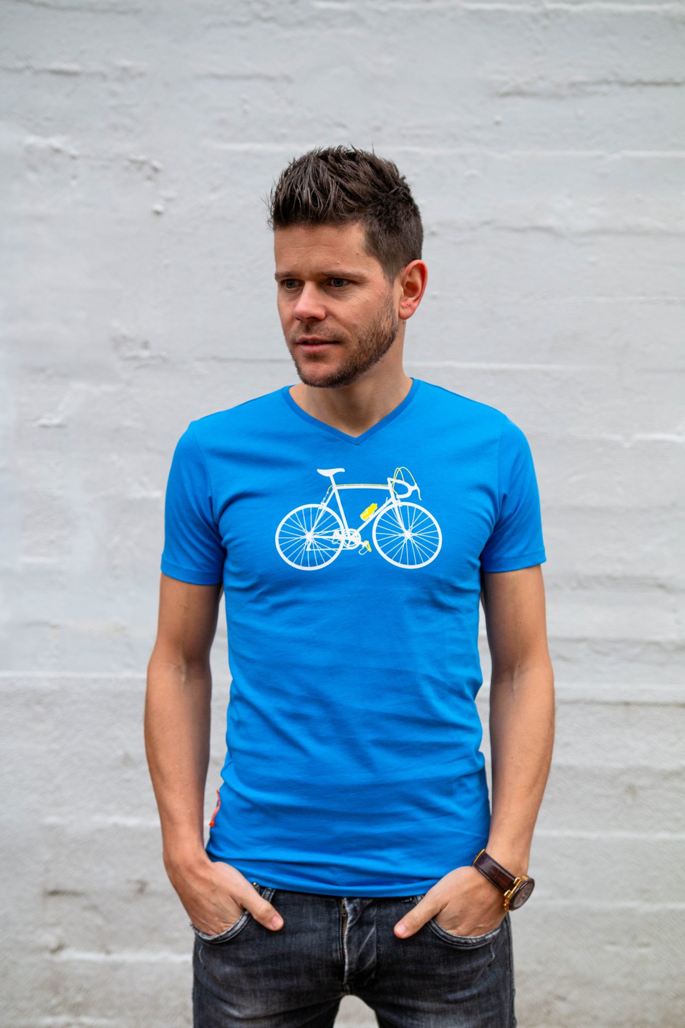 Okimono T-shirt Heren, Kobaltblauw, Cycling Seventies