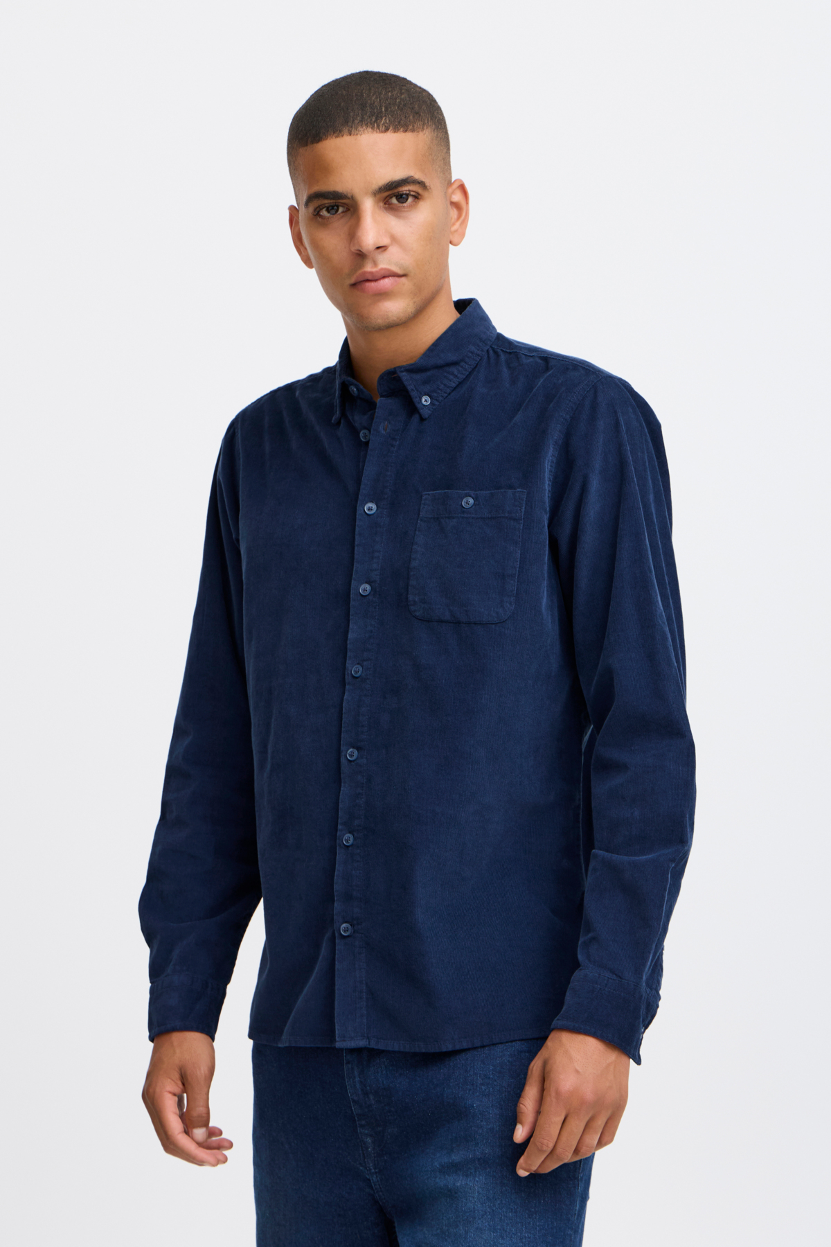 Blend blouse rib donkerblauw