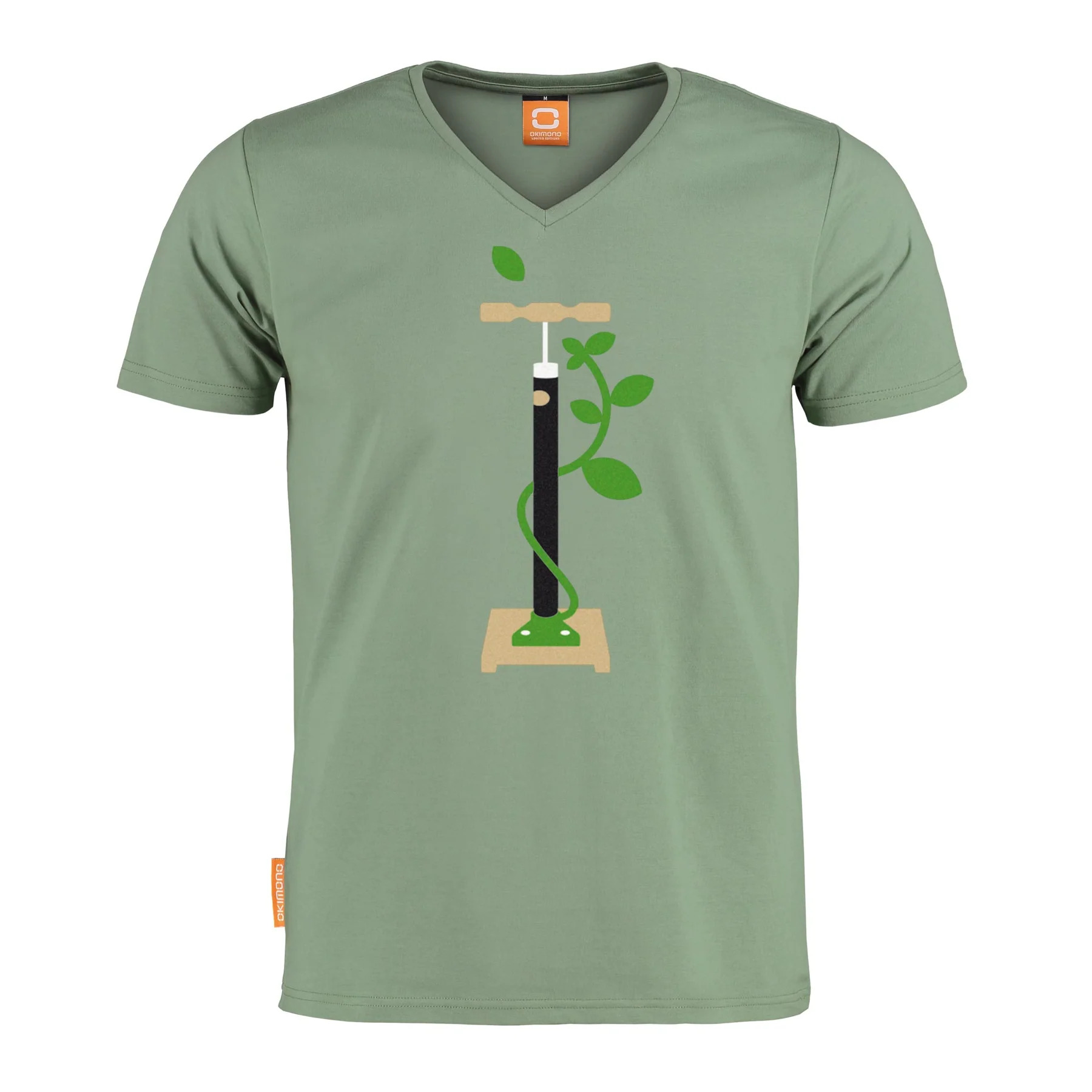 Okimono, T-shirt Heren, Groen, Bladblazer